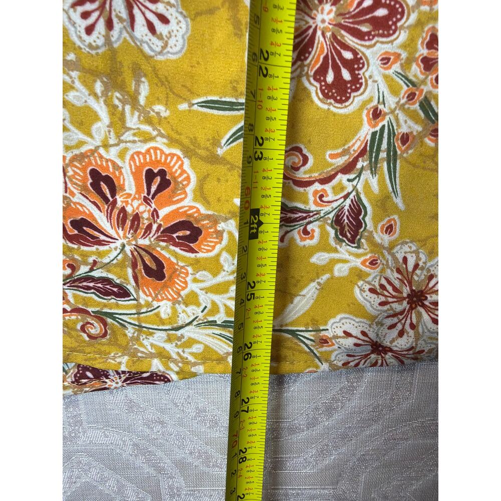 DR2 by Daniel Rainn Yellow Floral Split V-Neck Blouse, XXL - Picture 6 of 7